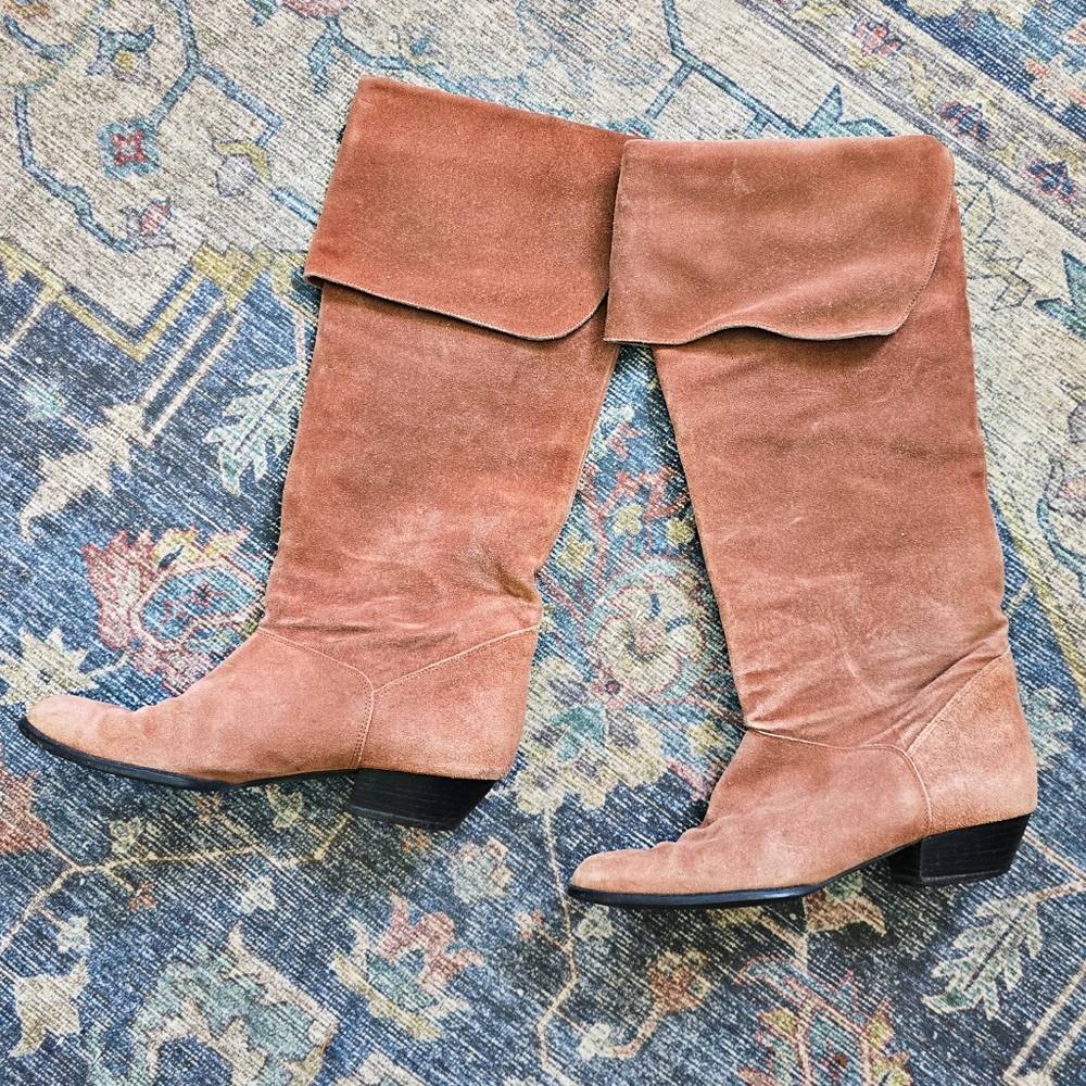 Claiborne Tan Over the Knee Boots Suede